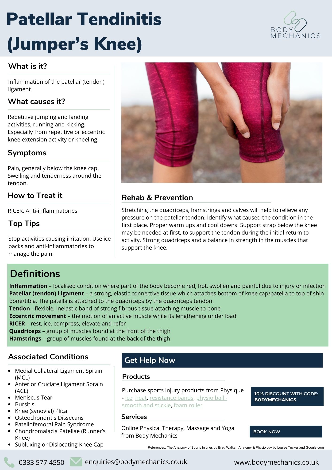 Patellar Tendinitis (Jumper’s Knee) Infosheet