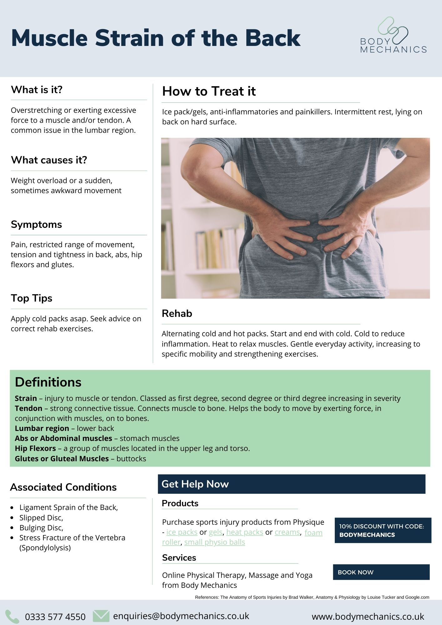 Muscle Strain of the Back Infosheet