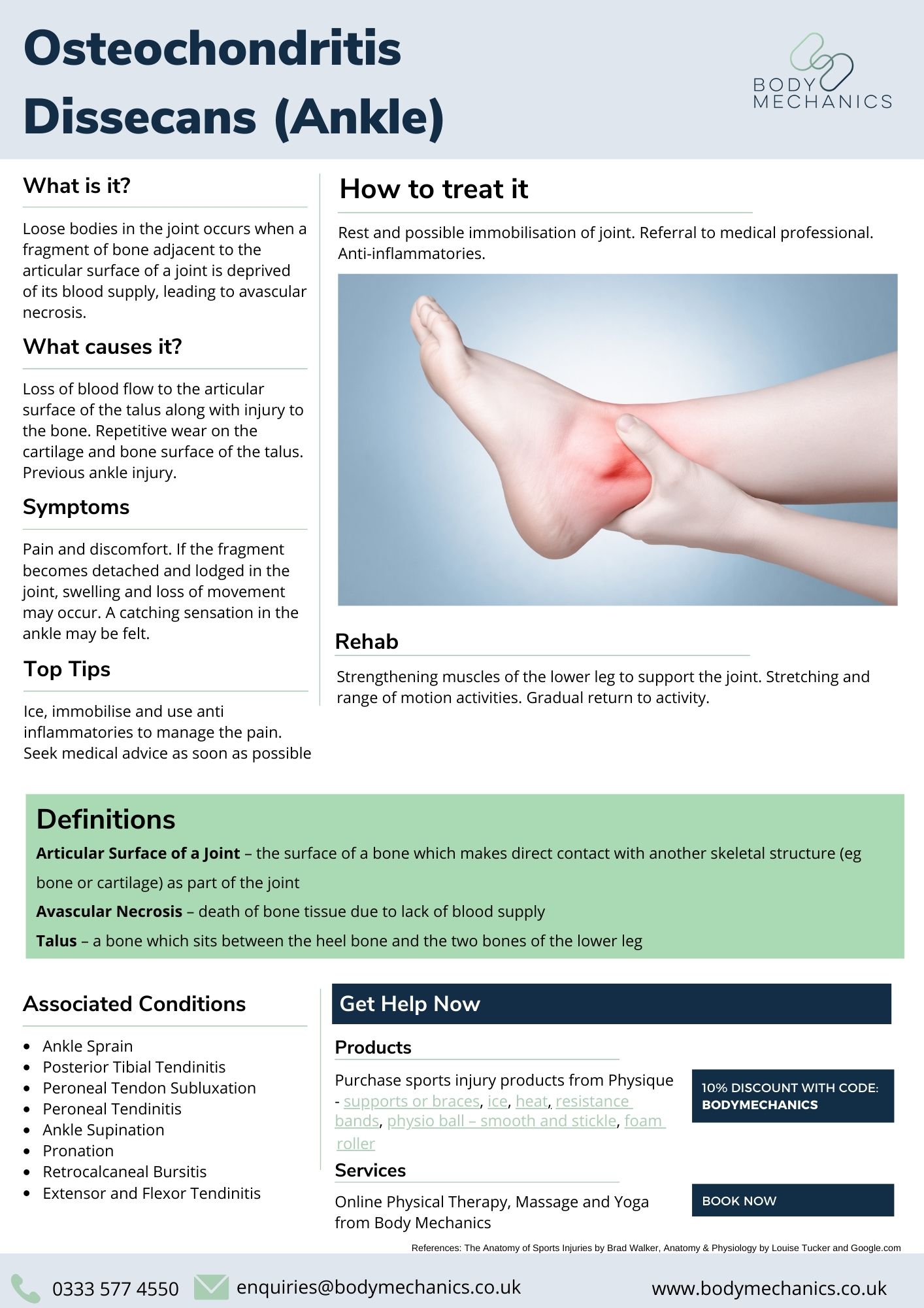 Osteochondritis Dissecans (Ankle) Infosheet