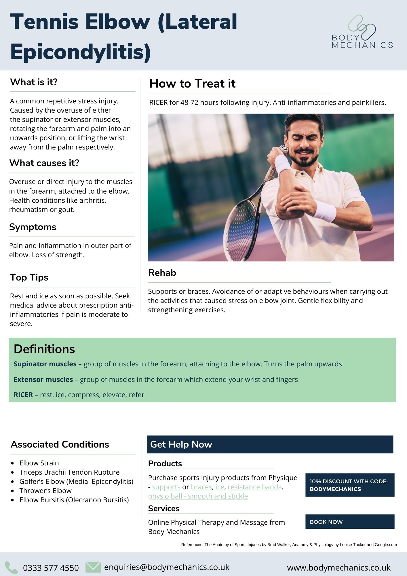 Tennis Elbow (Lateral Epicondylitis) Infosheet