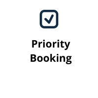 Tick in box with the text priority booking